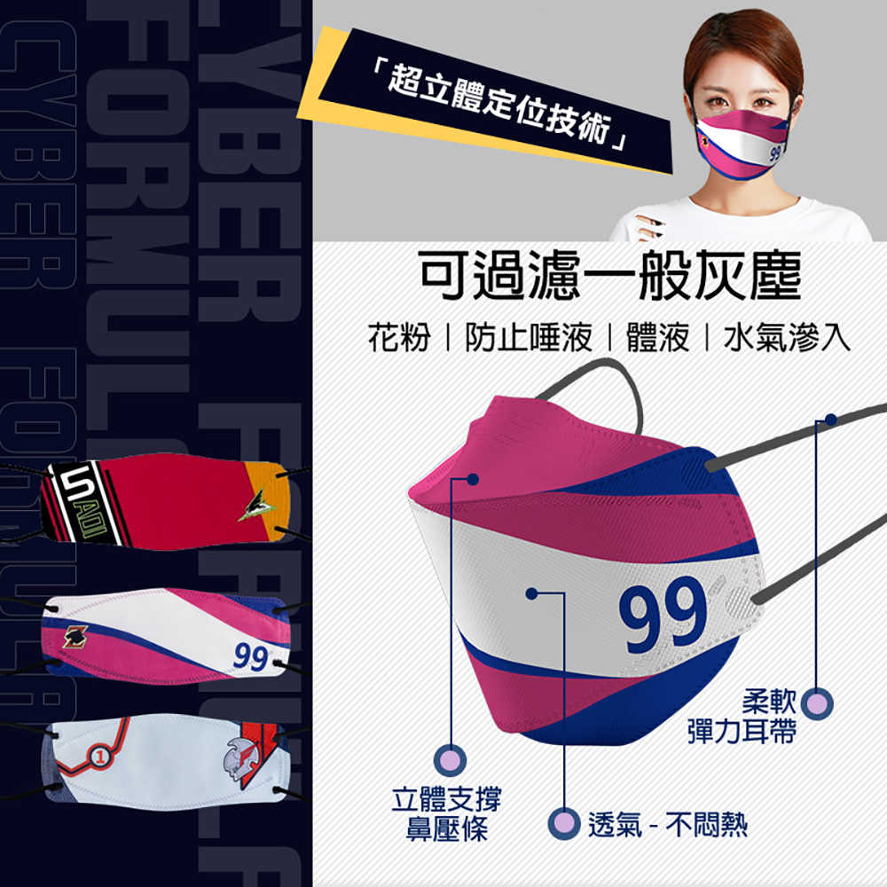 SAVEWO X 閃電霹靂車 30週年紀念 鐵盒版4D立體口罩(10入/加厚/獨立包裝)