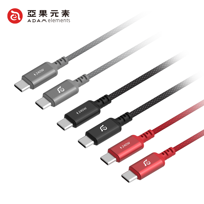 【亞果元素】CASA S120 快充60W USB-C對USB-C 編織充電傳輸線 120cm (附束線帶)