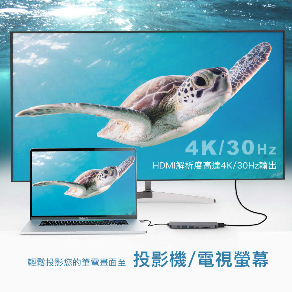 【Gigastone】100W PD快充 TypeC 7合1 HUB 集線器(4K/HDMI/SWITCH)