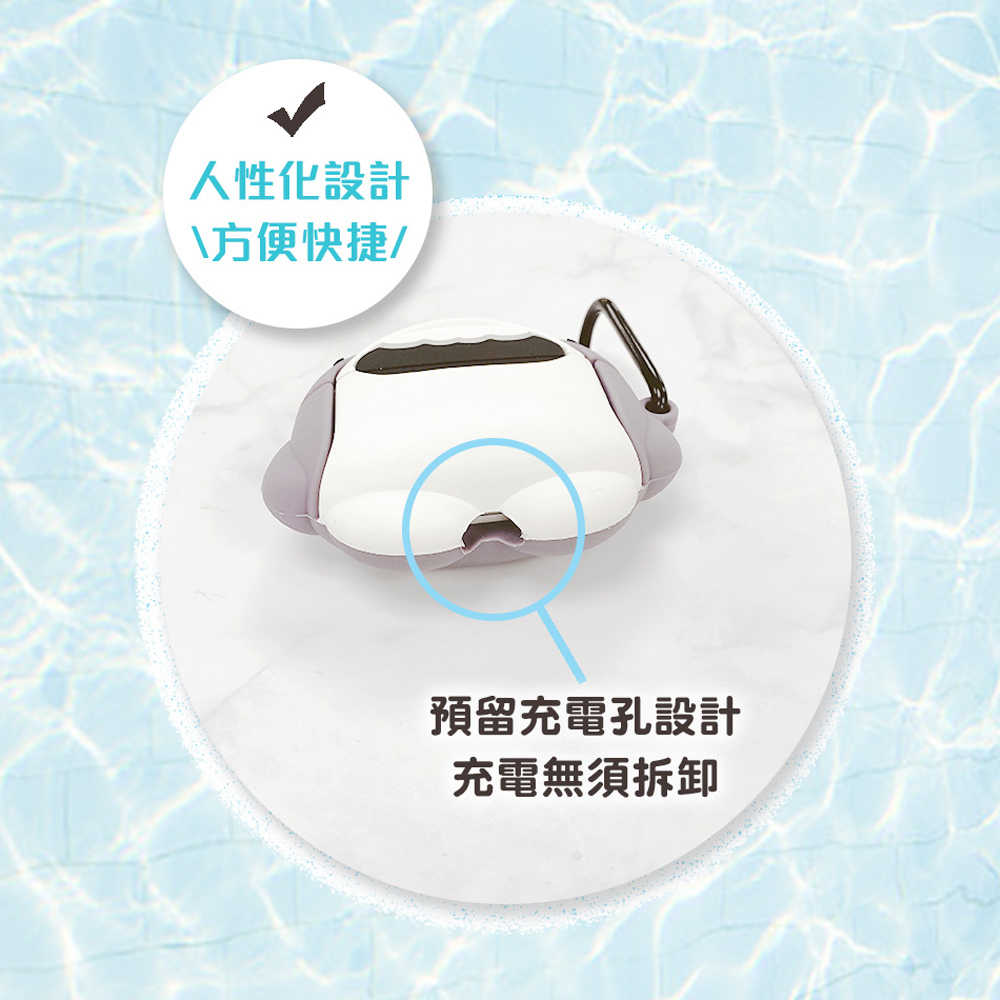 【Timo】AirPods 3 專用 鯊魚矽膠藍牙耳機保護套(附掛勾)