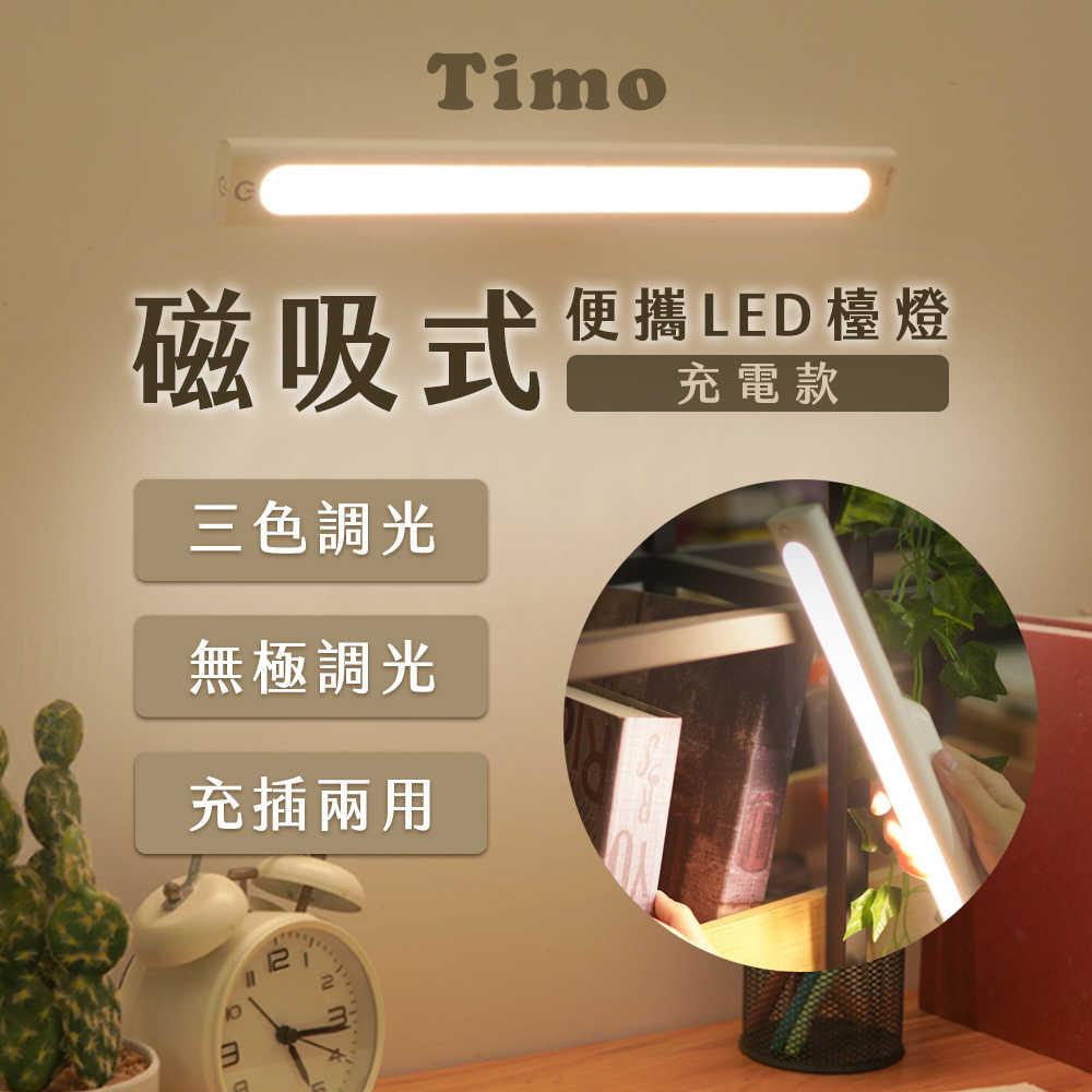 【Timo】LED便攜磁吸燈(三種光源/充插兩用)