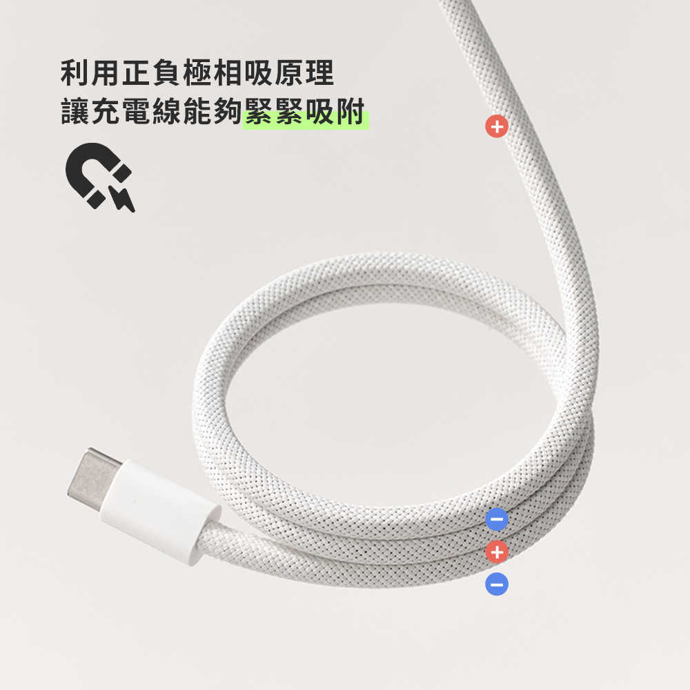 【Photofast】MagCable 240W Type-C to Type-C 磁吸收納編織快充充電線(100cm)