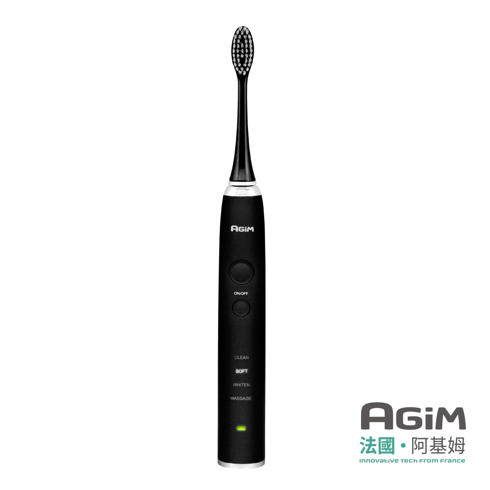 法國 AGiM 阿基姆 4段式聲波電動牙刷 黑色(AT401)
