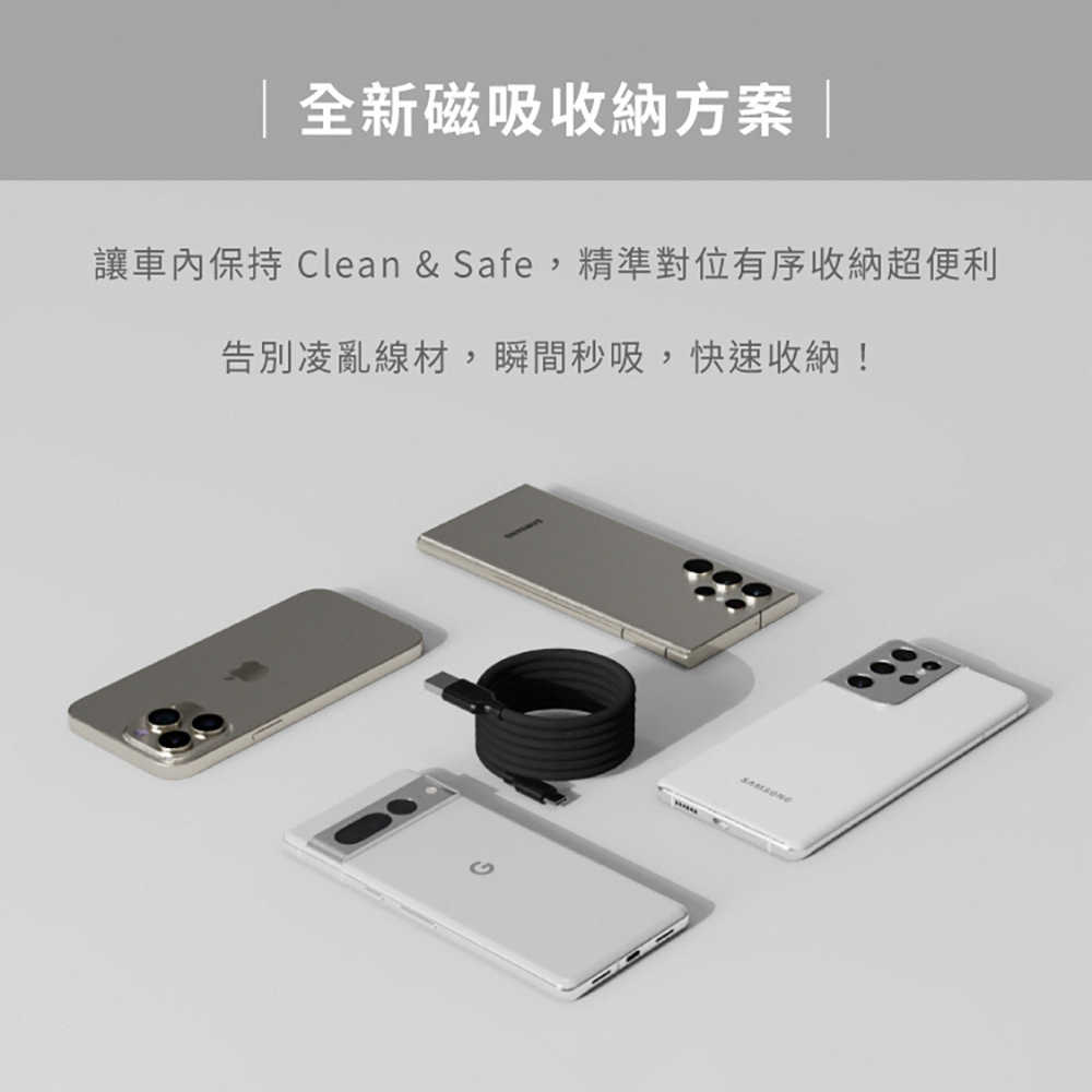 【Allite】EASY CABLE USB-A to Type-C 60W 磁吸編織快充充電線(100cm)