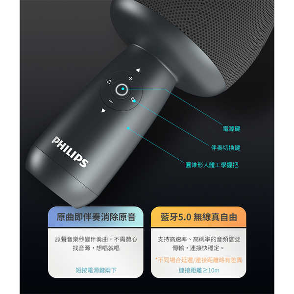 PHILIPS 飛利浦 唱放一體K歌麥克風 DLM9318CB/96