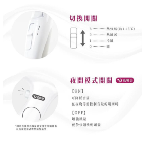 TESCOM 低噪音負離子吹風機 TID730TW