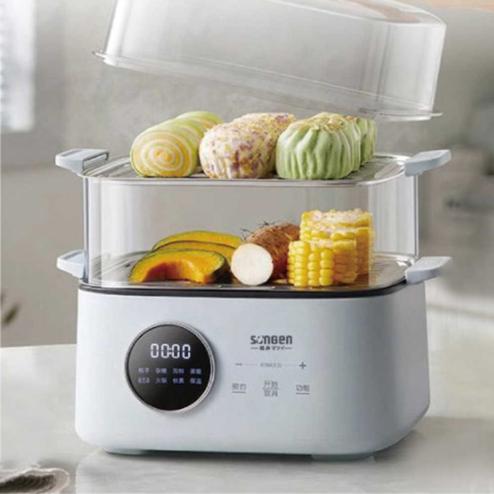 SONGEN 松井 多功能雙層智慧型蒸煮鍋/電火鍋 (透明蒸蓋) SG-1023MS