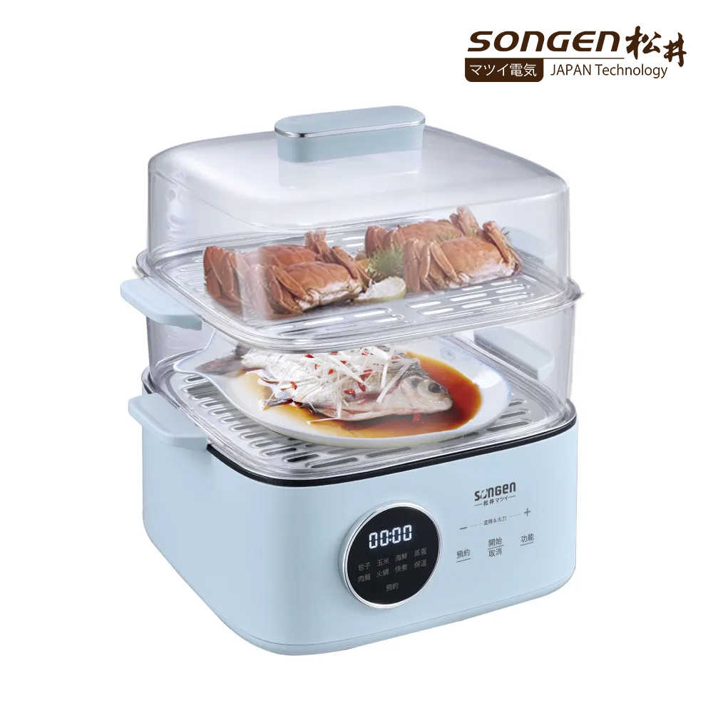 SONGEN 松井 多功能雙層智慧型蒸煮鍋/電火鍋 (透明蒸蓋) SG-1023MS