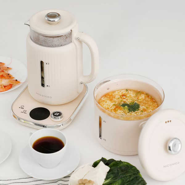 NICONICO 樂活玻璃料理鍋組/電火鍋/美食鍋/快煮壺/燉煮壺 NI-SET2313