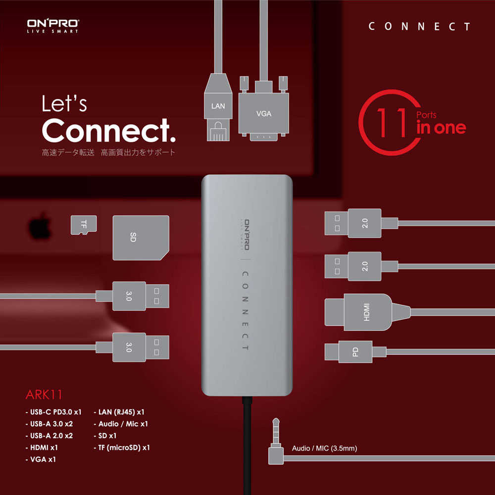 ONPRO ARK011 Type-C HUB 11in1 多功能集線器