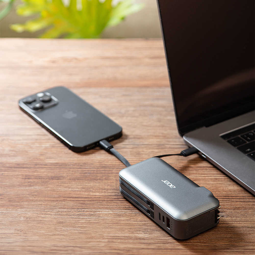 ACER 宏碁 10000mAh 20W 自帶雙線AC行動電源 POT-465