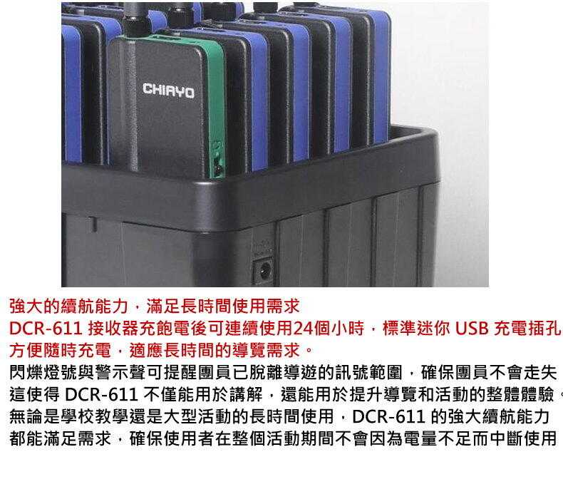 CHIAYO DCR-611子機接收器迷你數位雙向無線導覽翻譯系統 2.4G雙向對通(鋰電池充電式)