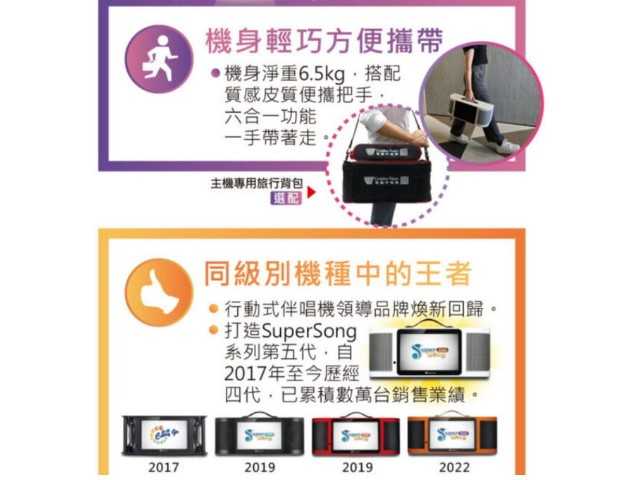 金嗓 Golden Voice Super Song 700 行動式伴唱機 (公司貨)