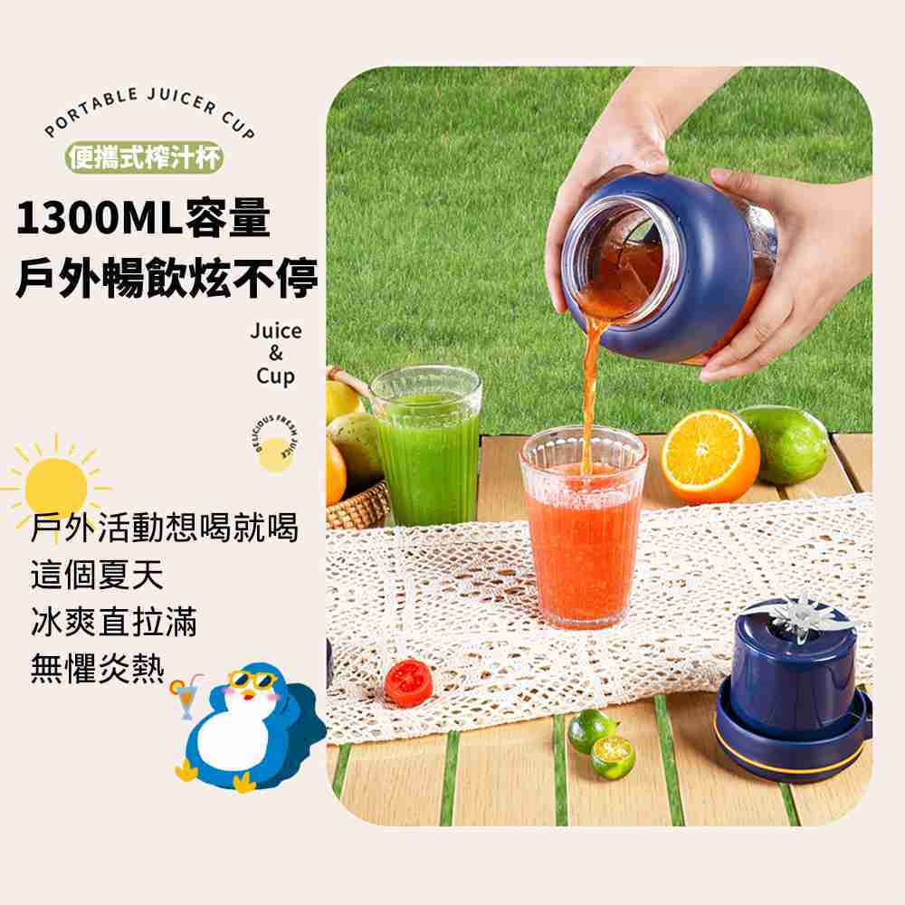 便攜果汁機 800ML 1300ML 大容量 多功能果汁機 電動果汁機 榨汁杯
