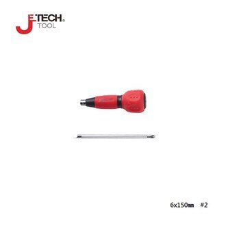 【JETECH】電工十字/一字雙頭兩用起子 6x150㎜-GA-DST-150-950 扭矩最大化，更耐用