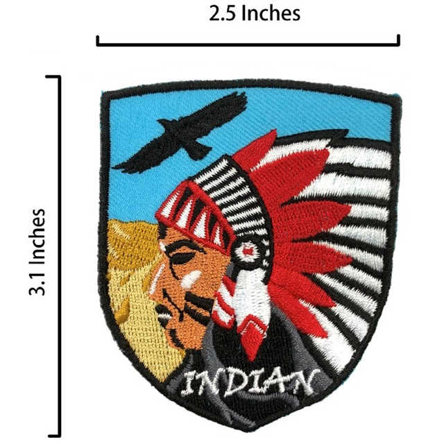 美國 印地安人 USA 時尚新潮繡貼 立體繡貼 裝飾貼 徽章 刺繡布貼 布章 臂章貼