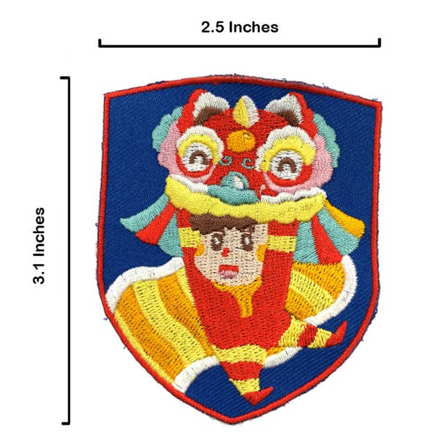 Q版 舞獅 台灣愛國 舞龍 地標熨斗刺繡背膠補丁 袖標 布標 布貼 補丁 貼布繡 臂章