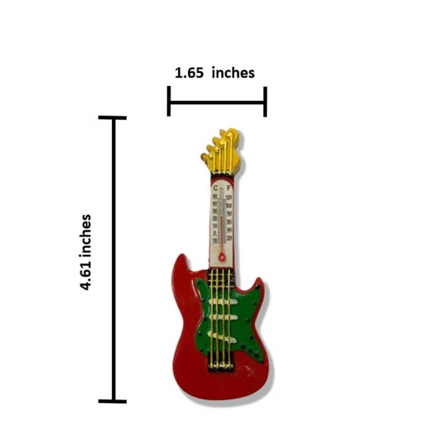 紅色電吉他溫度計冰箱便簽留言貼+西班牙 塞哥維亞電繡貼【2件組】 造型立體磁鐵 大門磁鐵 冰箱磁鐵 白板磁鐵 辦公磁鐵