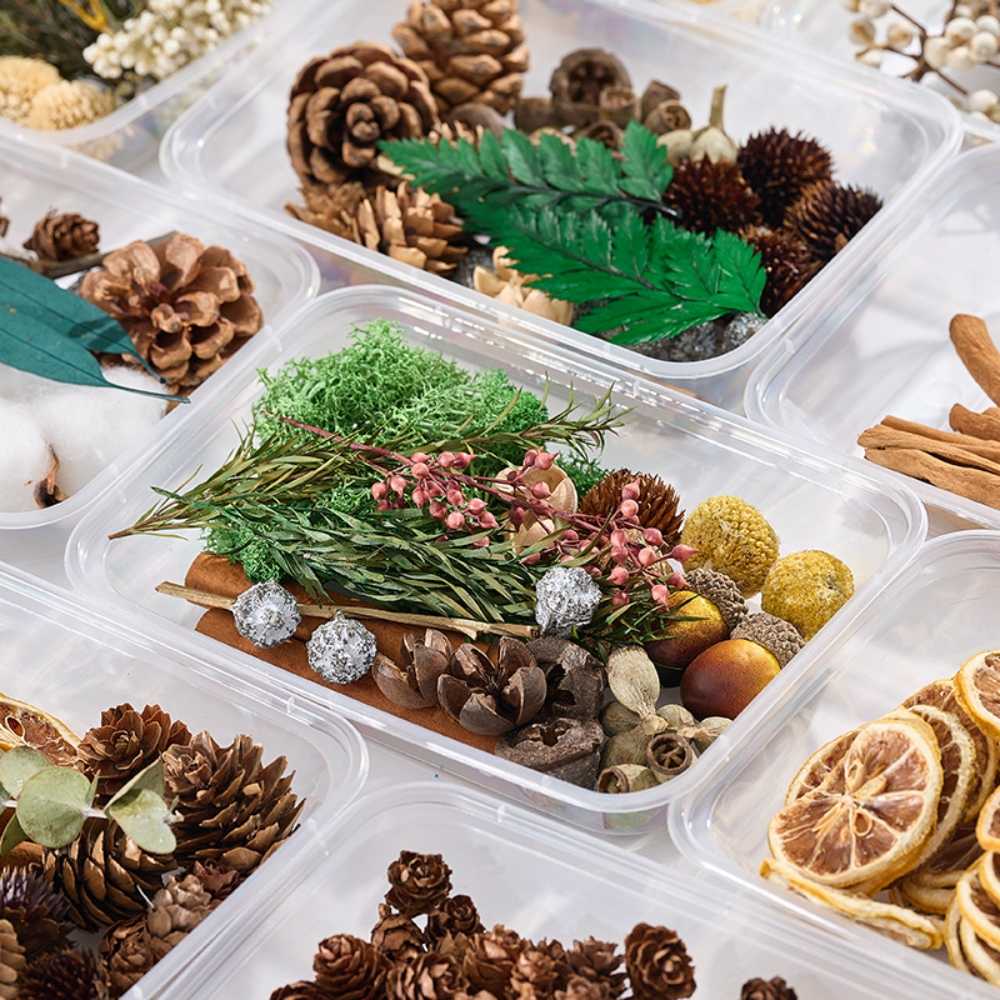 【A-ONE】乾燥花 永生花 DIY材料包 松果 樹葉 短枝花材 花藝材料包 DIY配件 B11 綜合乾果盒F
