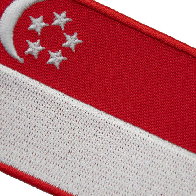 SINGAPORE  新加坡 國旗 刺繡國旗燙布貼 補丁貼 刺繡章 (含背膠) 刺繡燙貼 燙布貼 燙貼布 熨燙布貼 熨