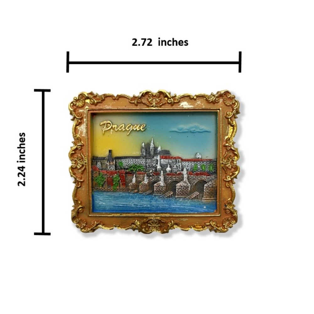 捷克布拉格造型立體磁鐵+捷克 查理大橋布貼【2件組】特色地標 3D立體 冰箱貼 美式風格 創意貼