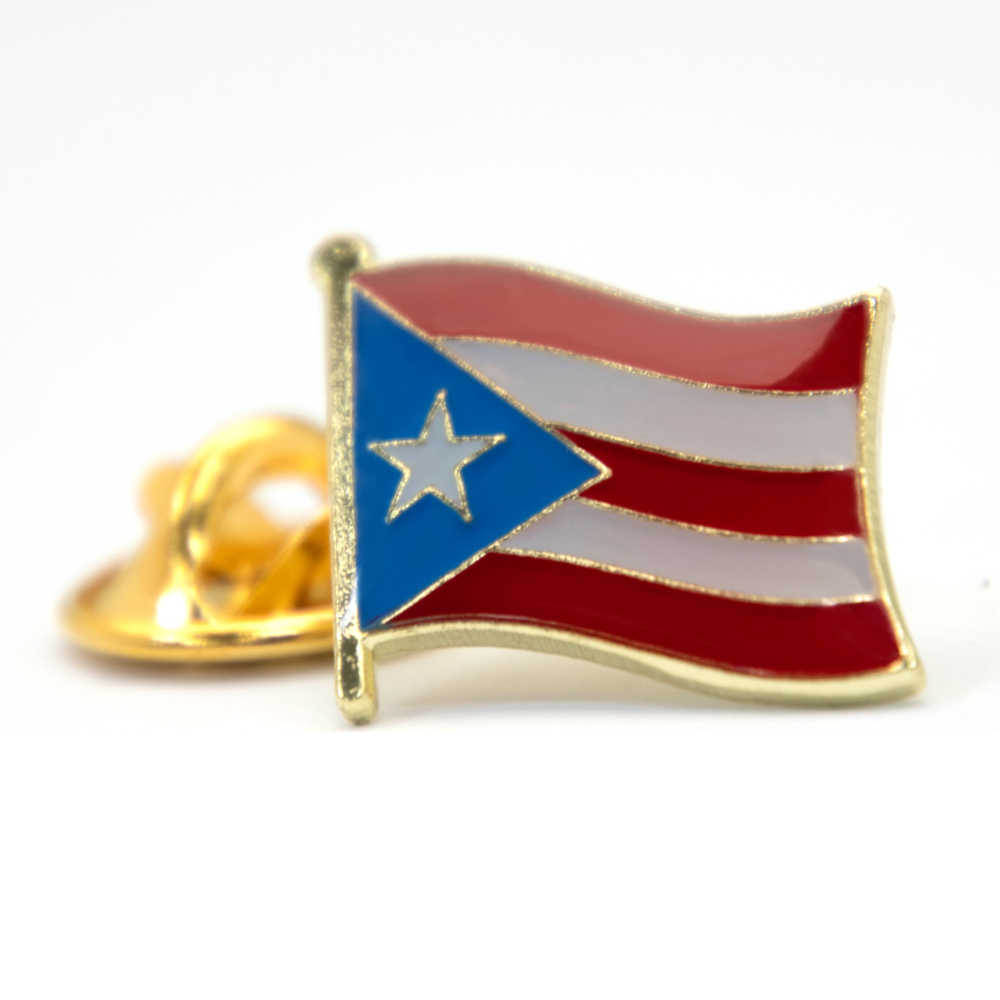 Puerto Rico 波多黎各國旗金屬胸針 國家胸徽 西裝 紀念飾品 紀念胸徽 國旗飾品 選舉