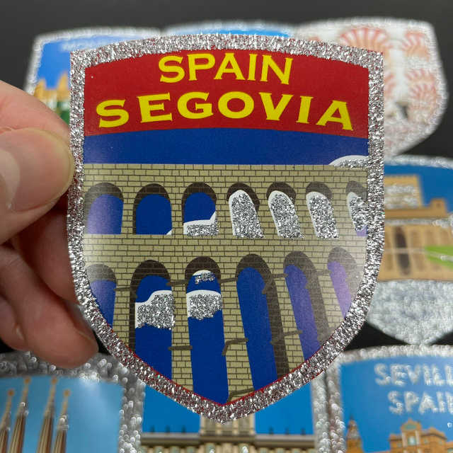 《環遊世界系列》銀邊 西班牙主題貼紙9入 旅遊景點貼紙 冰箱裝飾貼紙 馬克杯貼紙 禮品袋貼紙 筆記本貼紙 國家貼紙 地標