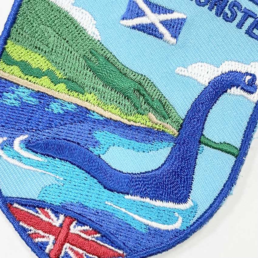 英國 蘇格蘭 尼斯湖水怪 電繡文青設計 布藝徽章 DIY 創意 Patch刺繡士氣章 貼章 INS打卡地標  補丁貼 燙