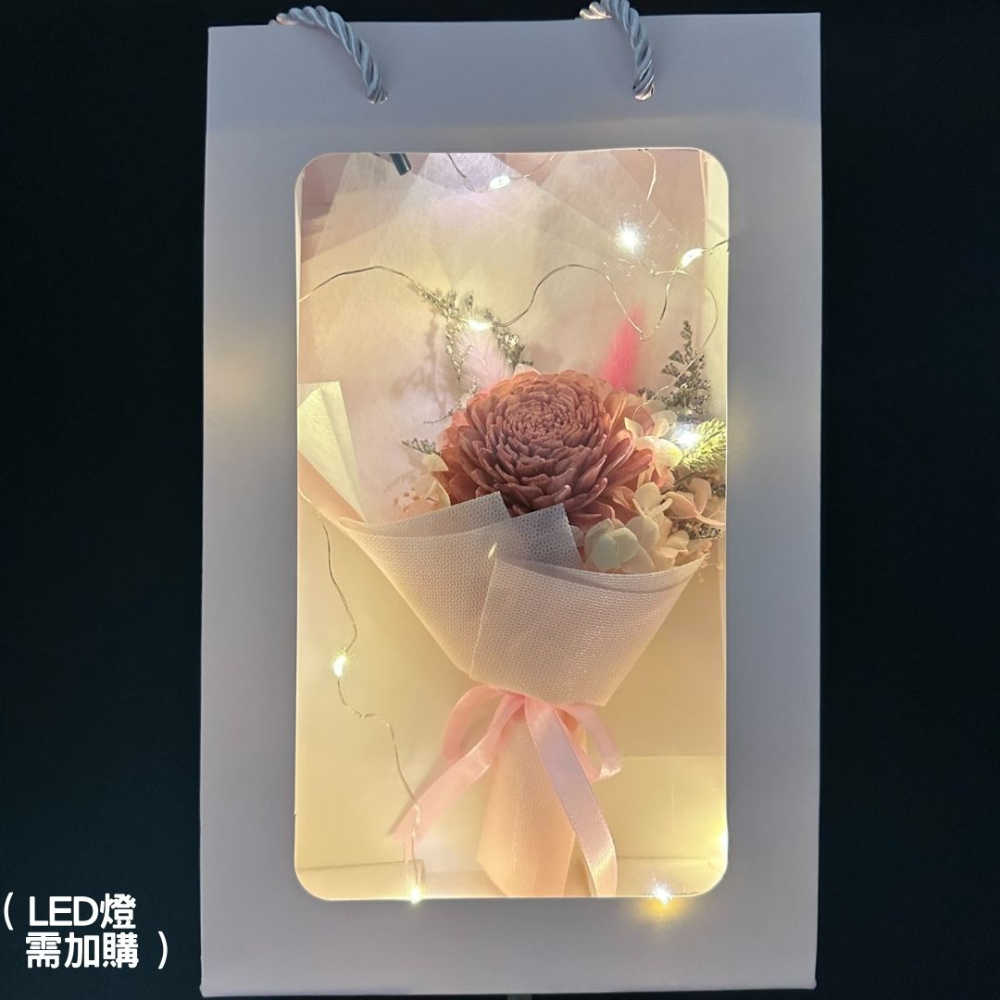 【A-ONE】畢業花束 索拉太陽玫瑰通草花束 乾燥花花束 粉兔尾草 永生花束 繡球花 香皂花 浮游花 擴香小花束