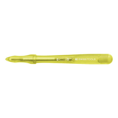 【PB SWISS TOOLS】筆型可換頭精密起子十字 -00號 -黃色 PB-168.00 YELLOW 細長握柄，使