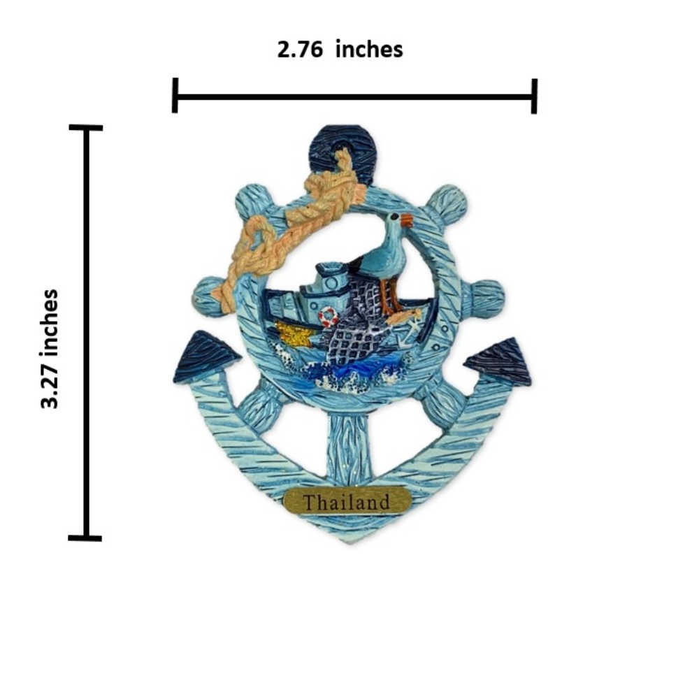 泰國船錨辦公磁鐵+泰國 大象 刺繡布標【2件組】紀念磁鐵療癒小物 IG打卡地標 冰箱磁鐵可愛磁鐵 卡通磁鐵 磁性家居裝