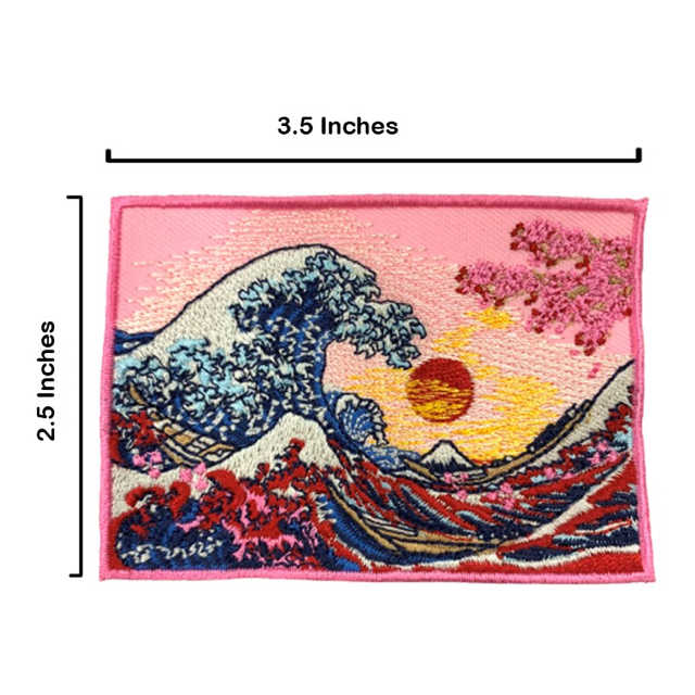 日本鶴 日式風格 浮世繪 刺繡貼布 電繡貼 背膠補丁 PATCH 刺繡貼章 補丁貼 燙布貼 徽章