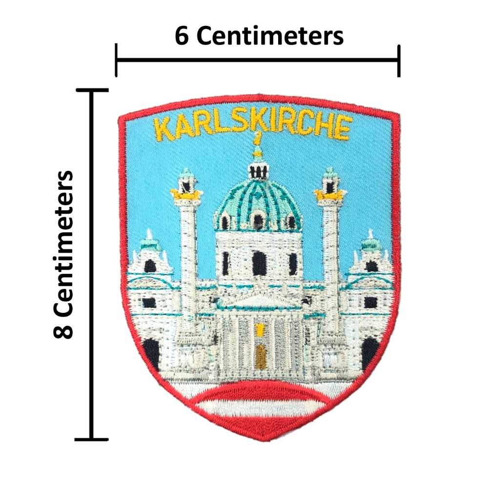 奧地利 維也納  卡爾教堂 電繡背膠補丁 袖標  網每打卡地標 布標 布貼 補丁 貼布繡 臂章