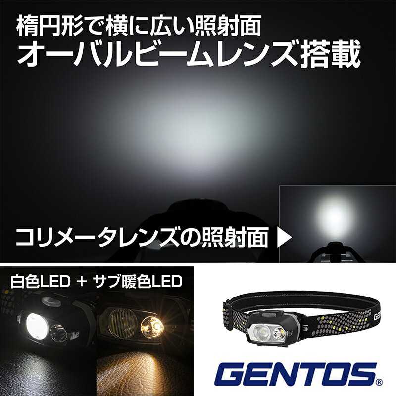 【Gentos】廣域頭燈 附暖黃光 300流明 IP67 VA-05D IP67防水防塵等級