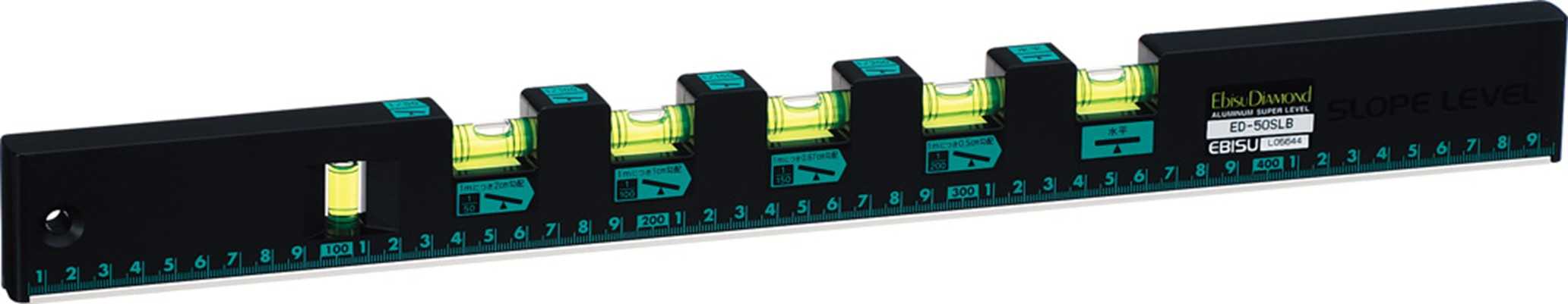 【日本EBISU】 排水流向多泡水平尺 500㎜ (有磁) ED-50SLMB 可以測量水平面上的所有方向