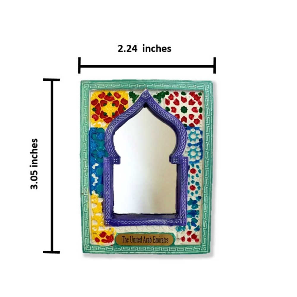 阿聯酋鏡子冰箱磁貼+UAE 杜拜 哈利法塔貼章【2件組】特色地標 3D立體 冰箱貼 中東風格 創意貼 冰箱磁鐵