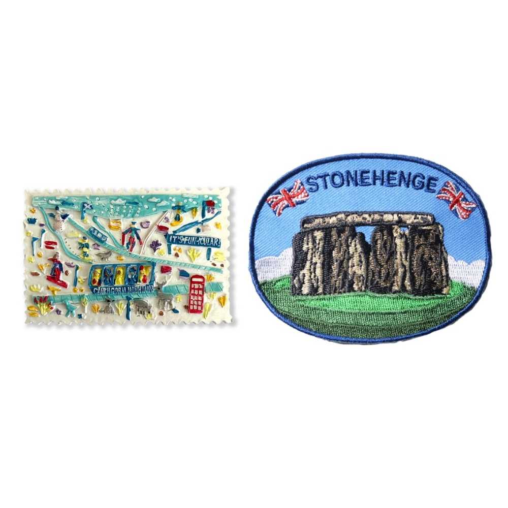 英國凱恩戈姆山國家公園外國地標磁鐵+英國 巨石陣臂章【2件組】特色地標 3D立體 冰箱貼 美式風格 創意貼