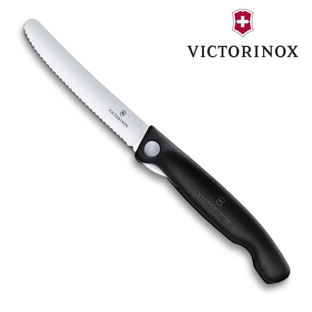 瑞士 VICTORINOX 維氏 折疊式番茄刀 Swiss Classic 野餐刀 黑色(6.7833.FB)