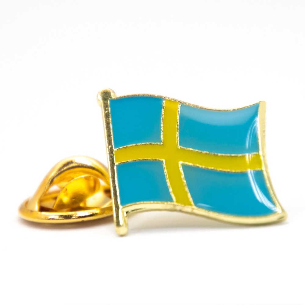Sweden 瑞典 國旗紀念別針 國徽胸徽 遊學出國 國家胸徽 國旗配飾 國家徽章 愛國