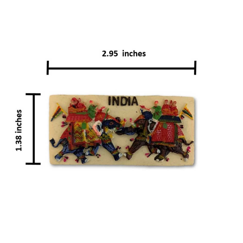印度戰象生活家居磁鐵+印度 哈爾曼迪爾布標【2件組】冰箱磁鐵 白板磁鐵 辦公磁鐵 立體冰箱貼 療癒小物 IG打卡地標