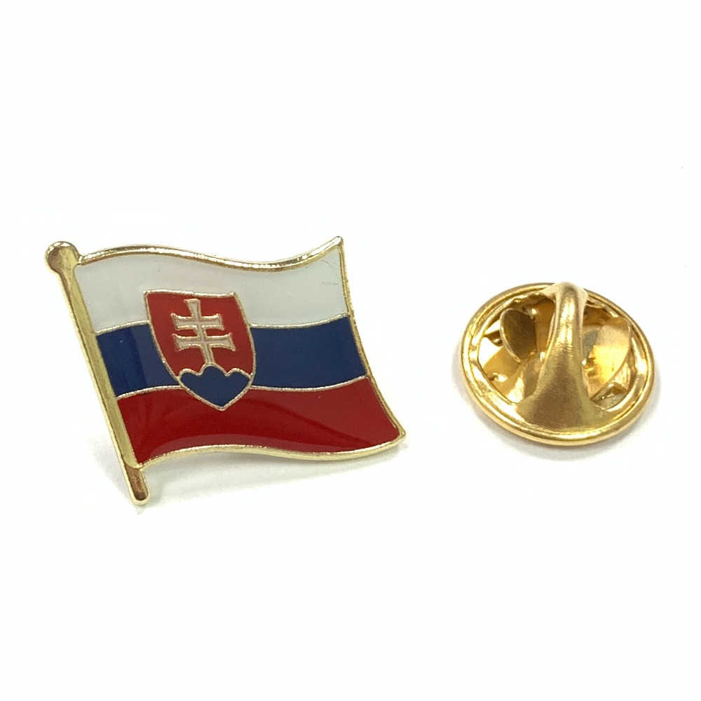 Slovakia 斯洛伐克 國旗國旗配飾 國徽徽章 金屬飾品 出國 遊學 金屬別針 愛國