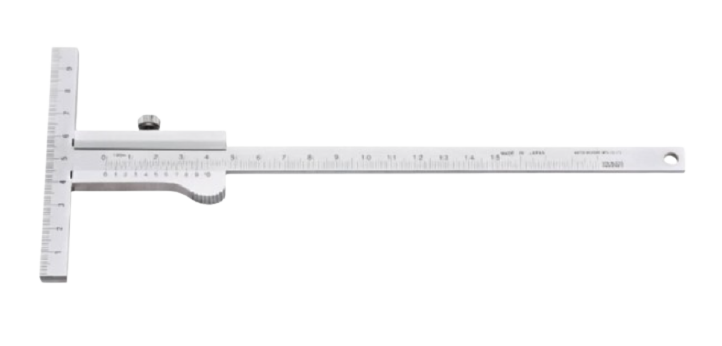 【MATSUI 松井精密】T型游標卡尺 200mm(先端附刻度), KM-20 高精度測量工具