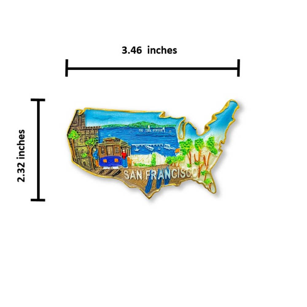 美國舊金山磁鐵冰箱貼+美國 金門大橋背膠補丁【2件組】外國地標磁鐵 紀念磁鐵療癒小物 可愛磁鐵 冰箱貼 造型磁鐵 立體冰