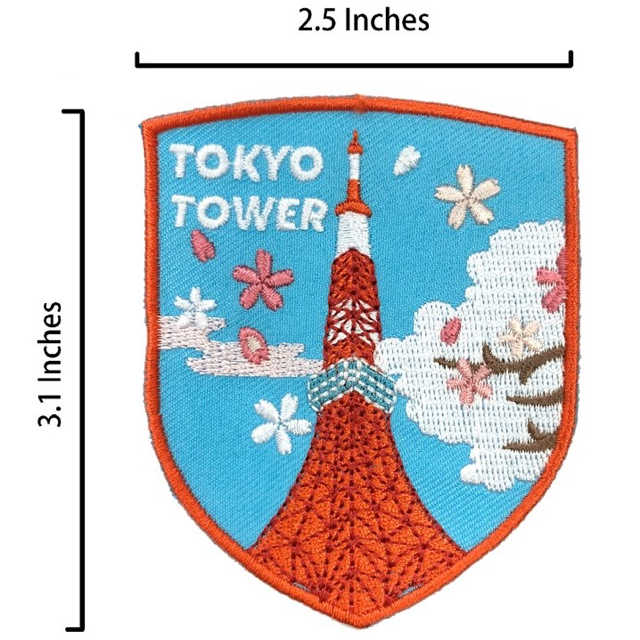 日本 東京鐵塔 TOKYO 服裝補丁飾品背膠補丁貼 DIY袖標 INS打卡地標 熱燙補丁貼