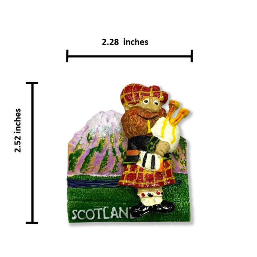 英國 蘇格蘭笛冰箱磁鐵+英國 愛丁堡 蘇格蘭笛 蘇格蘭裙袖標【2件組】伴手禮物 出國紀念磁鐵 回憶磁鐵 冰箱磁貼 造型磁