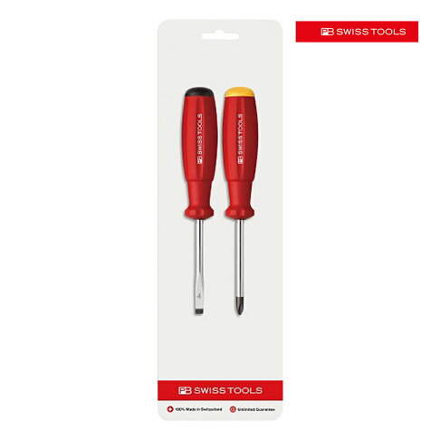 【PB SWISS TOOLS】軟柄起子150mm -2入組 -十字PH2,一字4 PB-8262.CN 超高扭力傳導，