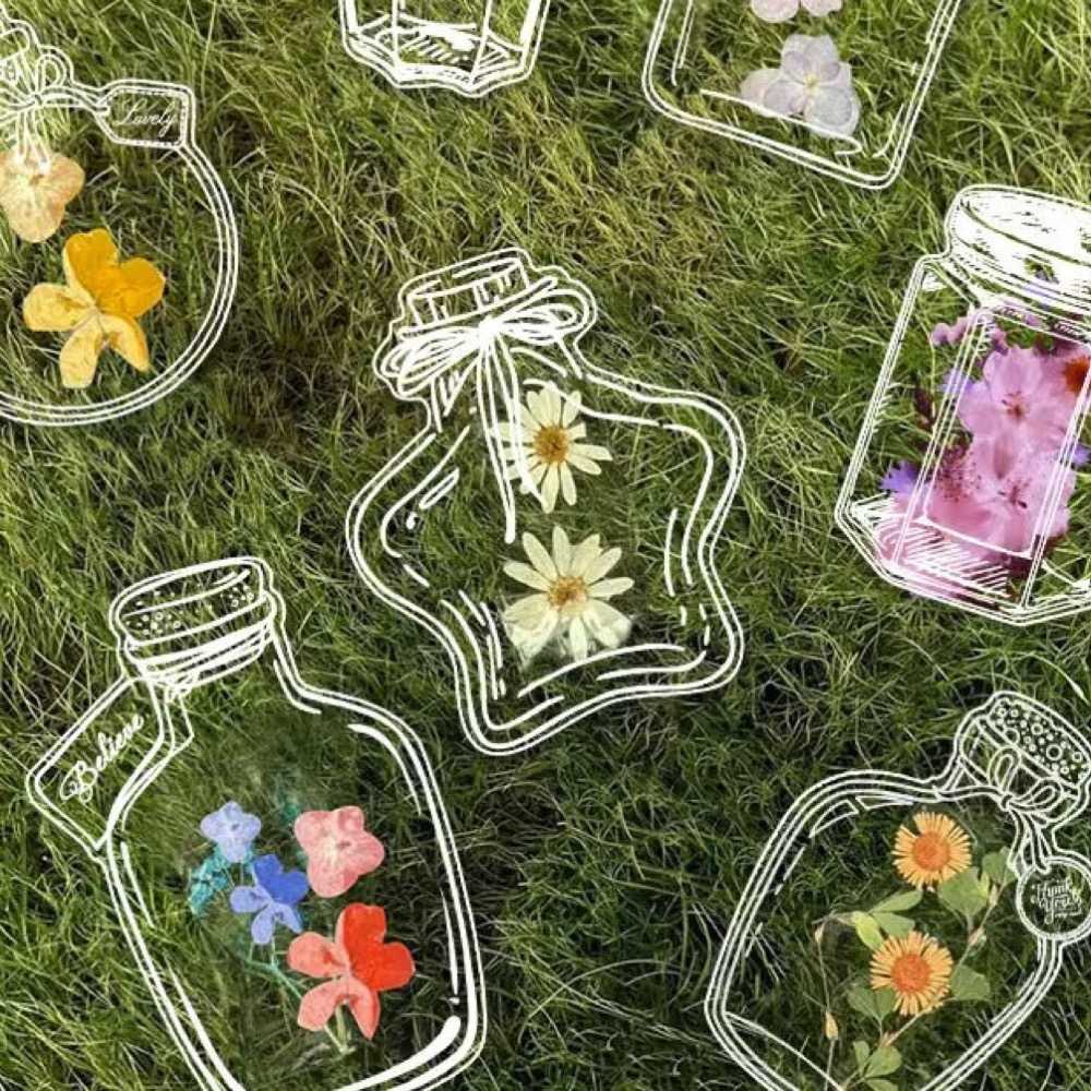 【A-ONE】真花書籤 銀河星空 親子壓花書籤 現貨 手作壓花書籤 永生花 透明小瓶子 壓花 植物標本 材料包