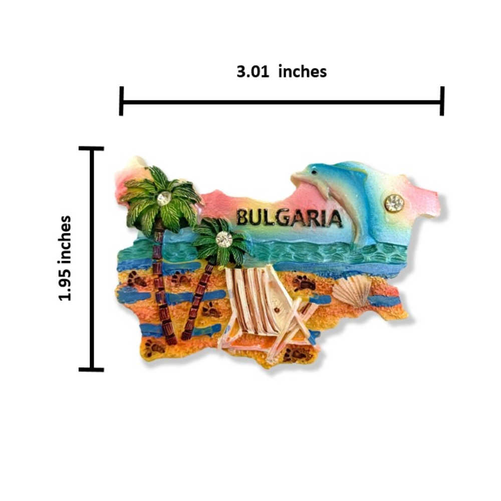 保加利亞海邊世界旅行磁鐵+保加利亞國旗背膠補丁【2件組】吸鐵紀念品 補習班黑板磁鐵 磁性家居裝飾 造型磁鐵 冰箱貼