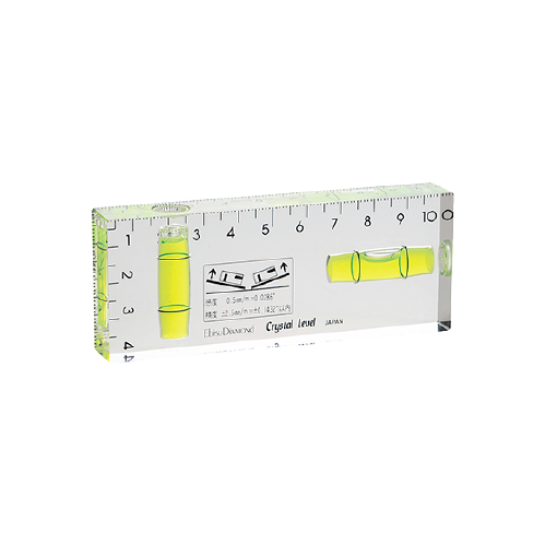 【日本EBISU】水晶式水平尺-15×15×100㎜ ED-10CL 水平液具有夜光 可用於暗處使用