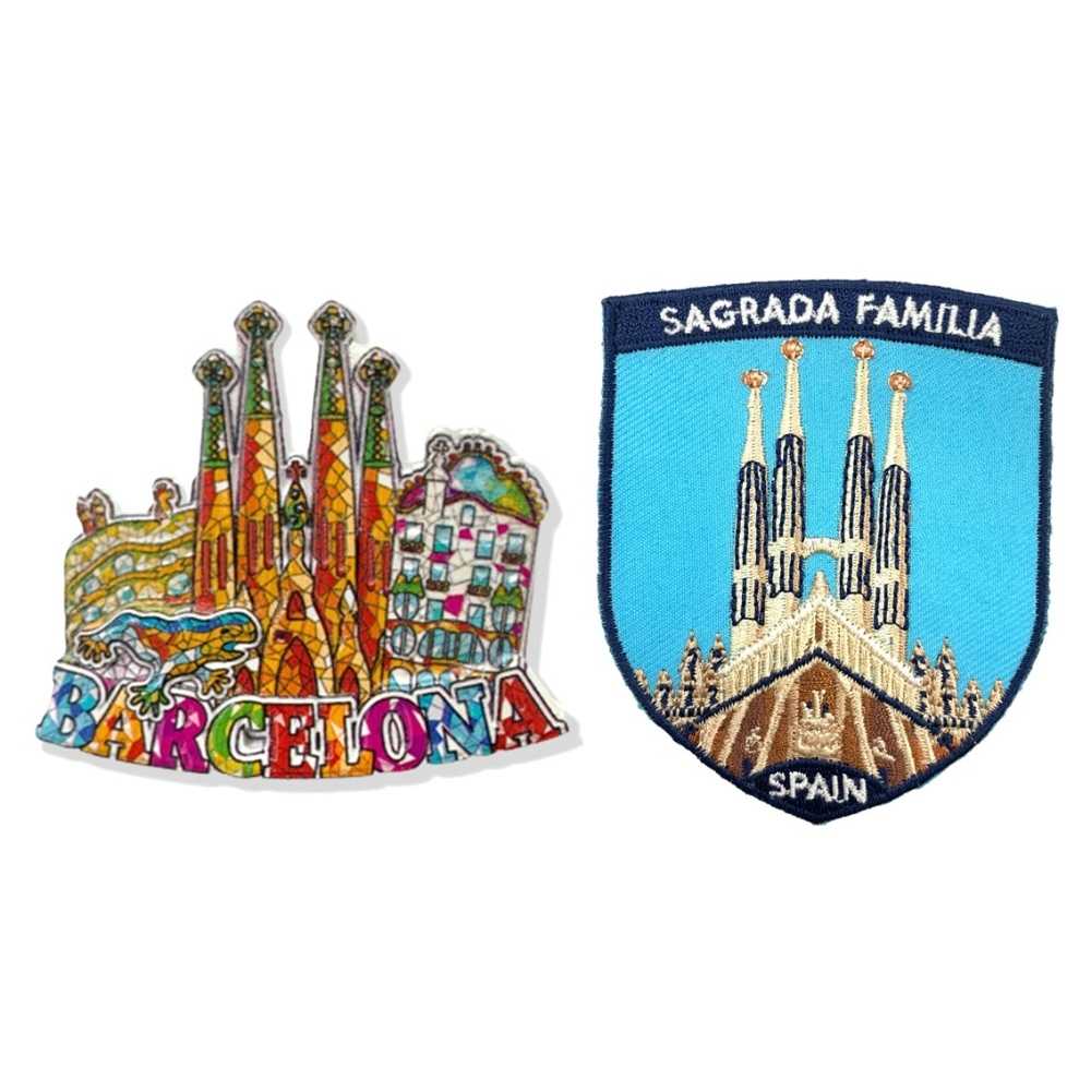 巴塞隆納高第聖家堂 Sagrada Família3D立體磁鐵+西班牙 聖家堂背膠補丁【2件組】旅遊磁鐵 紀念磁鐵 出國